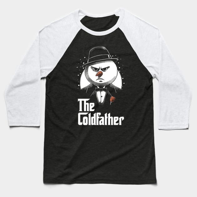 Snowman Mafia Movie Baseball T-Shirt by Studio Mootant